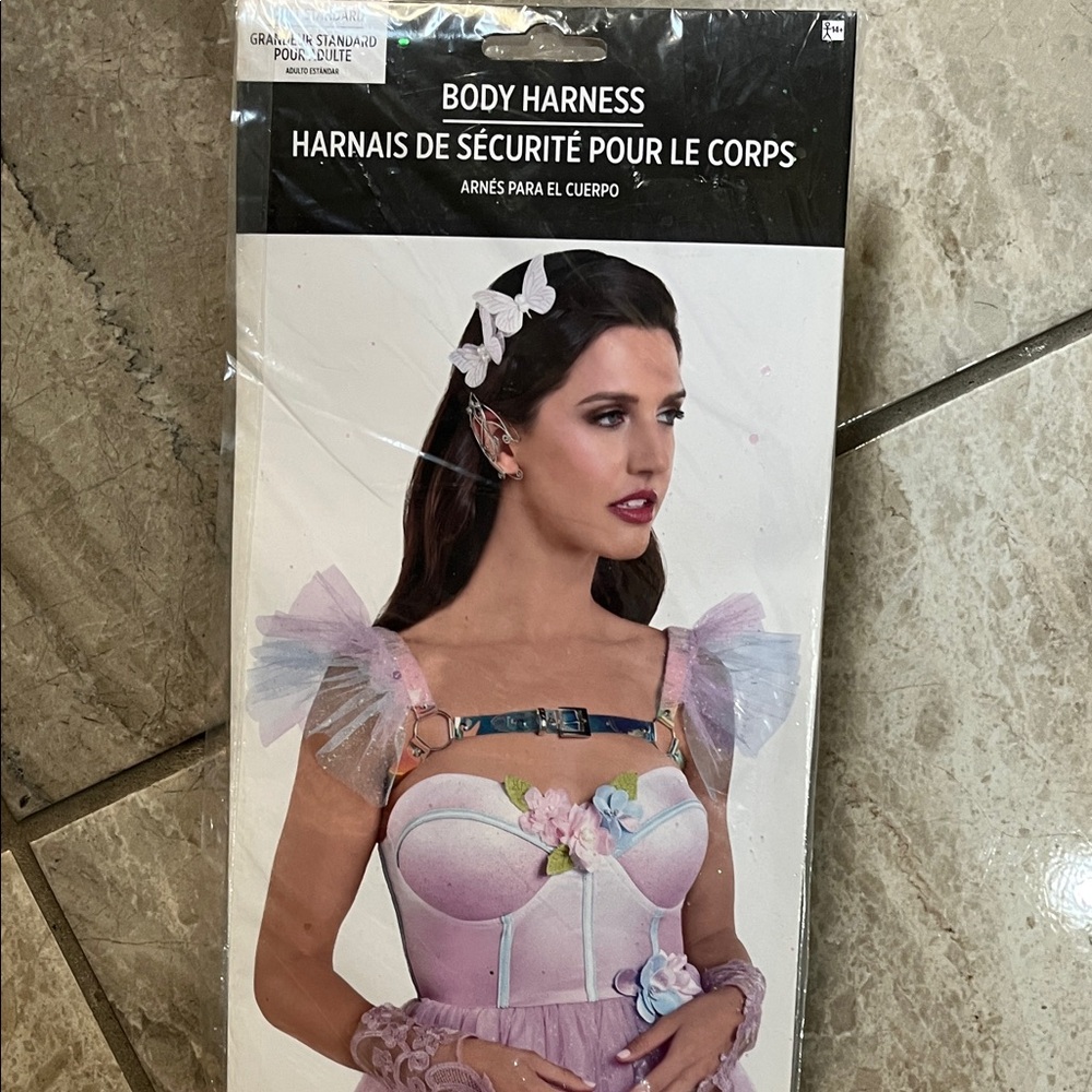 Floral Body Harness with Pink and White Accents